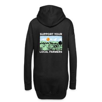 SOUTENEZ VOS AGRICULTEURS LOCAUX I Agriculteur - Sweat-shirt à capuche long Femme - noir - Dos