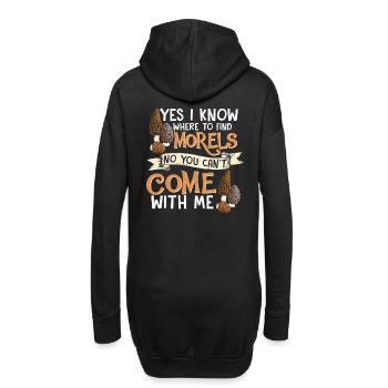 Yes i know where to find the Morels I Schwammerl - Hoodie-Kleid - Schwarz - Hinten