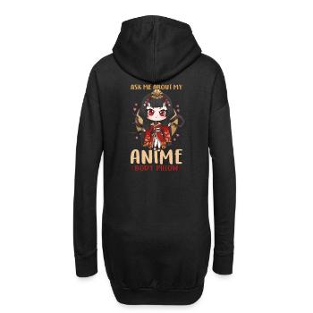 Ask Me About My Anime Body Pillow I Chibi Girl - Hoodie-Kleid - Schwarz - Hinten