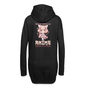 Ask Me About My Anime Body Pillow I Chibi Girl - Hoodie-Kleid - Schwarz - Hinten