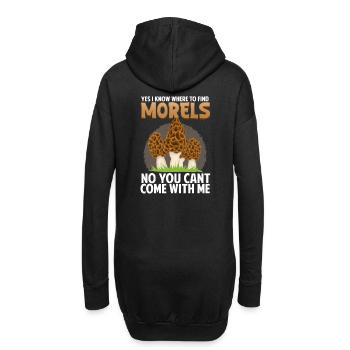 Yes I Know Where To Find Good Morels I Schwammerl - Hoodie-Kleid - Schwarz - Hinten