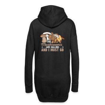 The Mushrooms Are Calling And I Must Go I Morchel - Hoodie-Kleid - Schwarz - Hinten