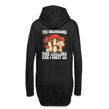 The Mushrooms Are Calling And I Must Go I Pilze - Hoodie-Kleid - Schwarz - Hinten
