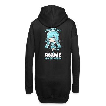 I Paused My Anime To Be Here I Otaku Kawaii Girl - Hoodie-Kleid - Schwarz - Hinten
