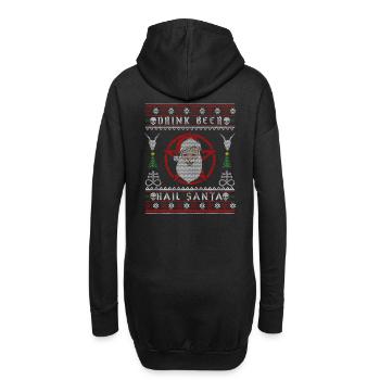 Drink Beer Hail Santa I Baphomet Death Metal - Hoodie-Kleid - Schwarz - Hinten
