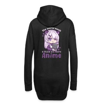 The World Needs A Little Bit More Anime I Kawaii - Hoodie-Kleid - Schwarz - Hinten