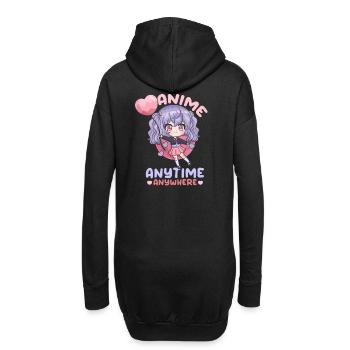87551666604524790 avant - Sweat-shirt à capuche long Femme - noir - Dos