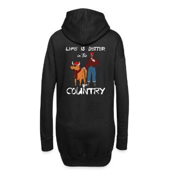 front 70101610704943946 - Hoodie-Kleid - Schwarz - Hinten