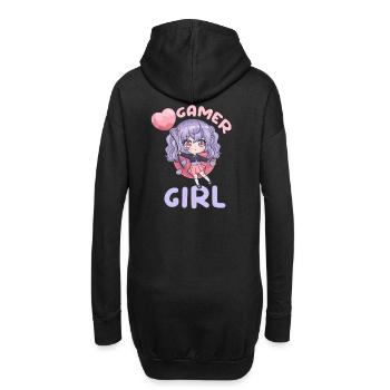 62881666604623771 avant - Sweat-shirt à capuche long Femme - noir - Dos