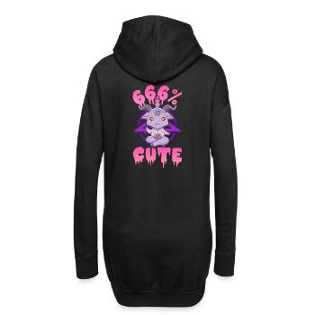 666% Cute Satanic Chibi Anime Kawaii Baphomet - Hoodie-Kleid - Schwarz - Hinten