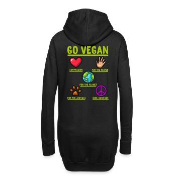 Go Vegan Cadeau drôle d’herbivore - Sweat-shirt à capuche long Femme - noir - Dos