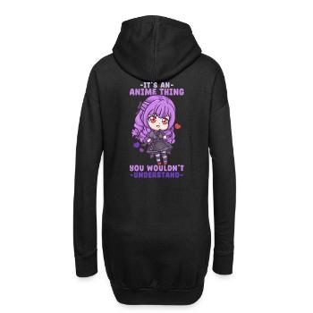 C’est un truc d’anime que vous ne comprendriez pas - Sweat-shirt à capuche long Femme - noir - Dos