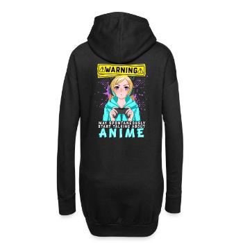 ANIMEGIRL4WARNINGMAYSPONTANEOUSLYSTARTALKINGANIME - Hoodie-Kleid - Schwarz - Hinten