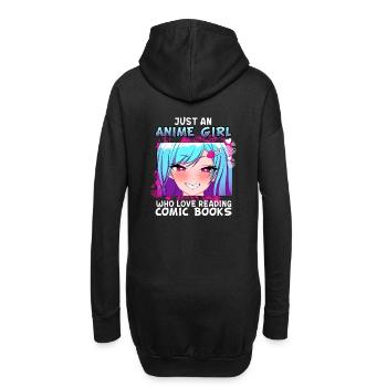 ANIMEGIRL6JUSTANANIMEGIRLWHOLOVESREADINGCOMICBOOKS - Hoodie-Kleid - Schwarz - Hinten