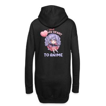 81081666604698766 avant - Sweat-shirt à capuche long Femme - noir - Dos