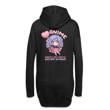 front 93771666604502626 - Hoodie-Kleid - Schwarz - Hinten