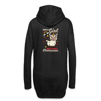 Just a girl who loves Llamacorn Cute Llama - Hoodie-Kleid - Schwarz - Hinten