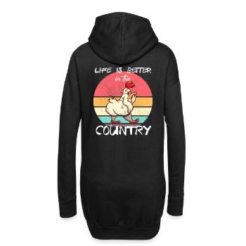La vie est meilleure à la campagne - Sweat-shirt à capuche long Femme - noir - Dos