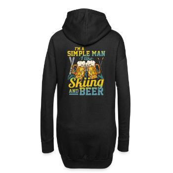 I'm A Simple Man I Love Skiing And Beer Gift - Hoodie-Kleid - Schwarz - Hinten