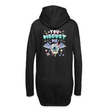 Tu me dégoûtes Chibi Kawaii Anime Pastel Goth - Sweat-shirt à capuche long Femme - noir - Dos