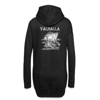 Valhalla I Wikinger Schiff I Nordische Mythologie - Hoodie-Kleid - Schwarz - Hinten