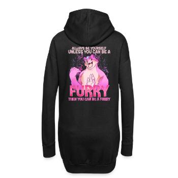 Always be yourself unless you can be a Furry - Hoodie-Kleid - Schwarz - Hinten