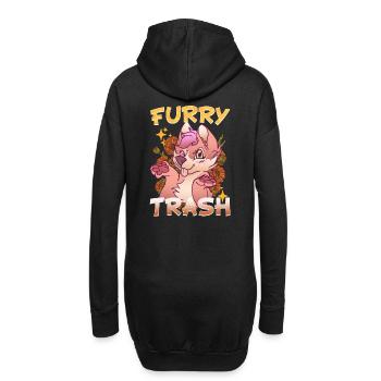 Furry Trash I Furries Convention I Anime Cosplay - Hoodie-Kleid - Schwarz - Hinten