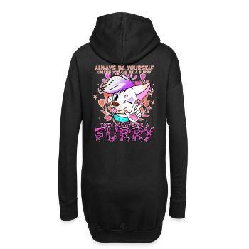 Always be yourself unless you can be a Furry - Hoodie-Kleid - Schwarz - Hinten
