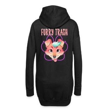 Furry Trash I Furries Convention I Anime Cosplay - Hoodie-Kleid - Schwarz - Hinten