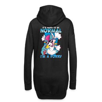 It's hard to be normal I'm a Furry I Cosplay - Hoodie-Kleid - Schwarz - Hinten