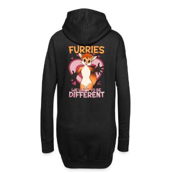 Furries we want to be different I Furries Fandom - Hoodie-Kleid - Schwarz - Hinten
