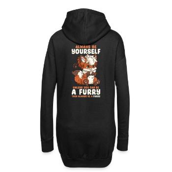 Always be yourself unless you can be a Furry - Hoodie-Kleid - Schwarz - Hinten