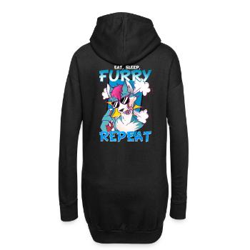 Eat Sleep Furry Repeat I Furries Fandom Cosplay - Hoodie-Kleid - Schwarz - Hinten