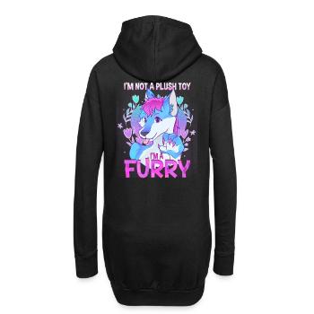 I'm not a plush toy I'm a Furry I Furries Fandom - Hoodie-Kleid - Schwarz - Hinten