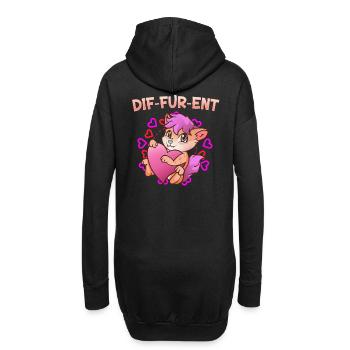 Dif-Fur-Ent I Furry Fandom I Furries Cosplay - Hoodie-Kleid - Schwarz - Hinten