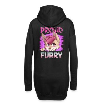 Proud Furry I Furries Cosplay Fandom - Hoodie-Kleid - Schwarz - Hinten