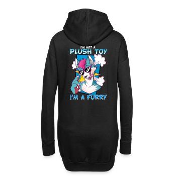 I'm not a plush toy I'm a Furry I Furries Fandom - Hoodie-Kleid - Schwarz - Hinten