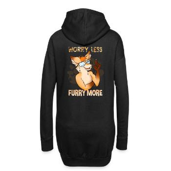 Worry less Furry more I Fursona Cosplay Fandom - Hoodie-Kleid - Schwarz - Hinten