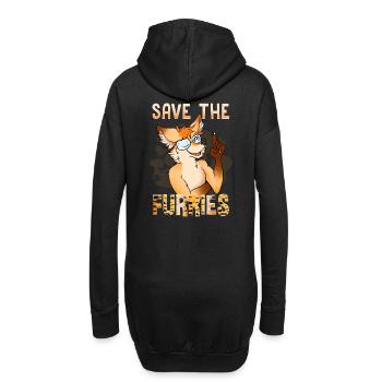 Save the Furries I Furry Fandom Anime Cosplay - Hoodie-Kleid - Schwarz - Hinten