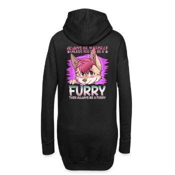 Always be yourself unless you can be a Furry - Hoodie-Kleid - Schwarz - Hinten