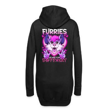 Furries we want to be different I Furries Fandom - Hoodie-Kleid - Schwarz - Hinten
