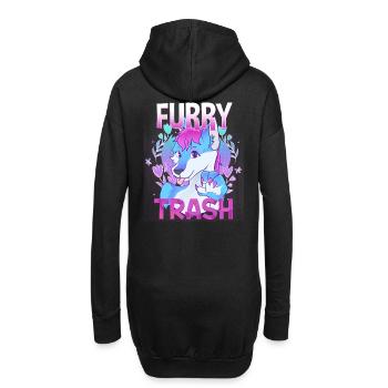 Furry Trash I Furries Convention I Anime Cosplay - Hoodie-Kleid - Schwarz - Hinten