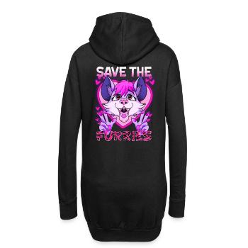 Save the Furries I Furry Fandom Anime Cosplay - Hoodie-Kleid - Schwarz - Hinten