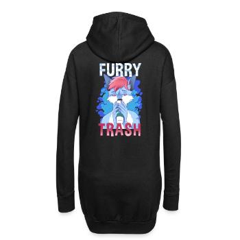 Furry Trash I Furries Convention I Anime Cosplay - Hoodie-Kleid - Schwarz - Hinten