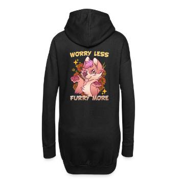 Worry less Furry more I Fursona Cosplay Fandom - Hoodie Dress - black - Back