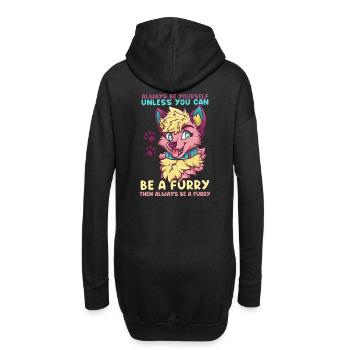 Always be yourself unless you can be a Furry - Hoodie-Kleid - Schwarz - Hinten