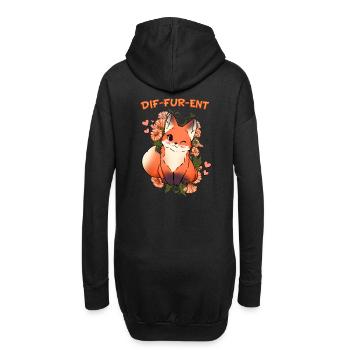 Dif-Fur-Ent I Furry Fandom I Furries Cosplay - Hoodie-Kleid - Schwarz - Hinten
