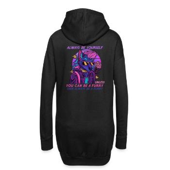 Always be yourself unless you can be a Furry - Hoodie-Kleid - Schwarz - Hinten