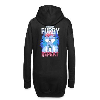 Eat Sleep Furry Repeat I Furries Fandom Cosplay - Hoodie-Kleid - Schwarz - Hinten
