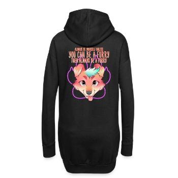 Always be yourself unless you can be a Furry - Hoodie-Kleid - Schwarz - Hinten